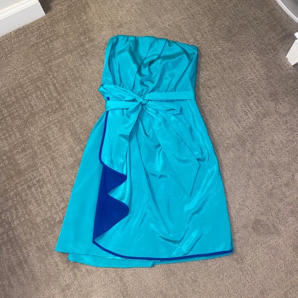 Blue strapless Express dress - Picture 2 of 4